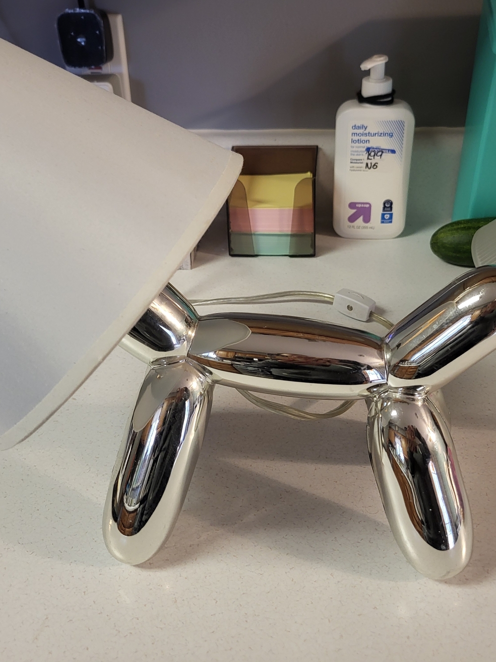 Chrome Balloon Dog Animal Desk Lamp 15" X 12" POP ART!
